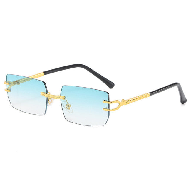 TimberTints – Stylish Rimless Rectangle Shades | Green