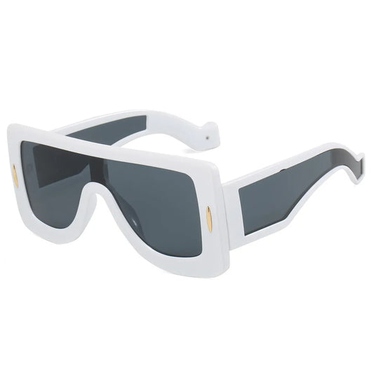 Oversized Flat Top Square Shades Sunglasses | White