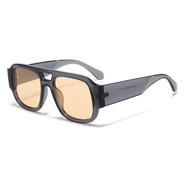 Classic Square Pilot Flat Top Sunglasses | Gray