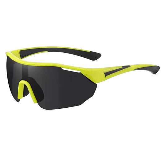 Half Rim Oversize Shield Polarized Sunglasses | Lime