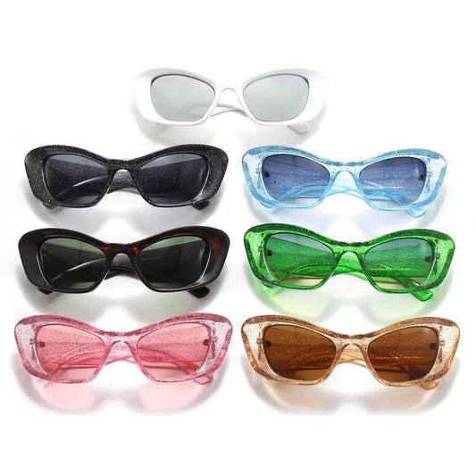 Glitter Cat Eye Oval Jelly Wholesale Sunglasses