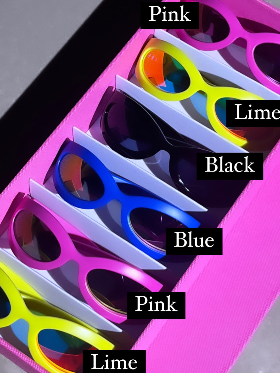 Neon Thick Mirror Round Goggle Sunglasses