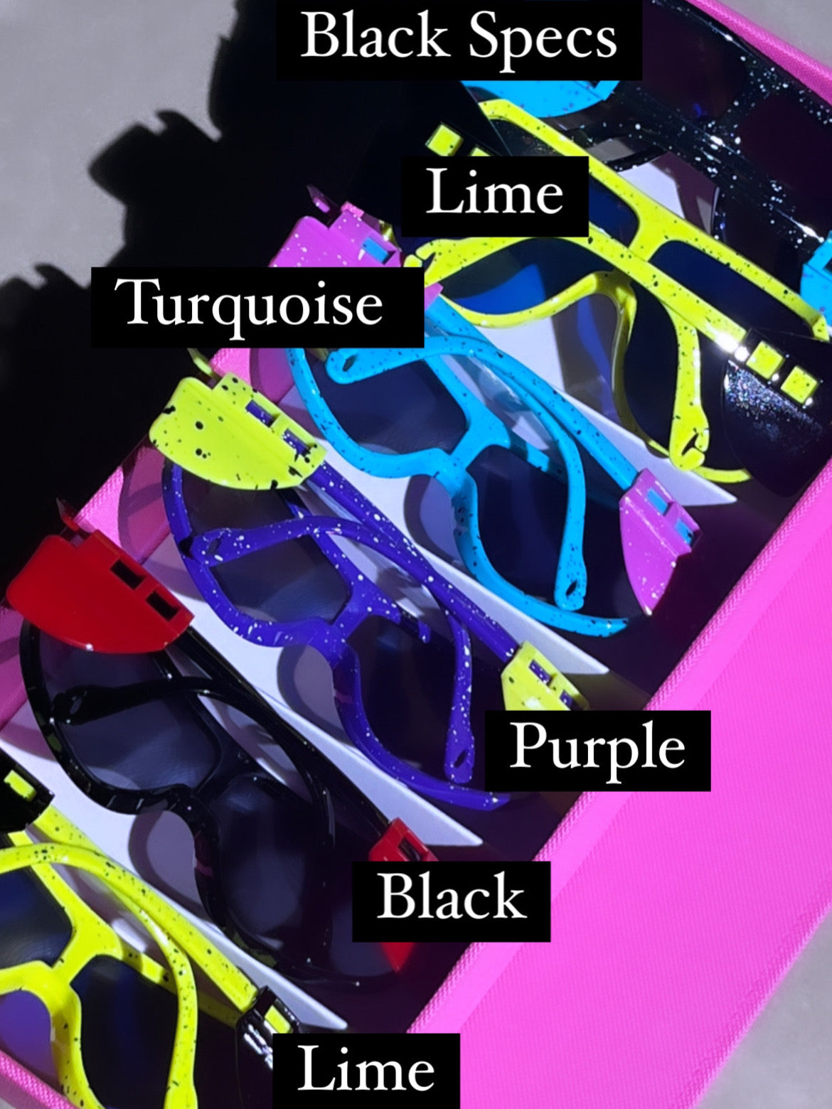 Color Pop - White Splat Plastic Sunglasses
