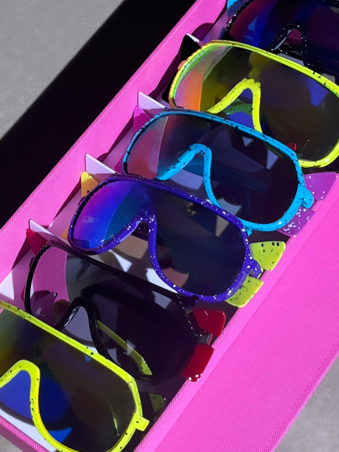 Color Pop - White Splat Plastic Sunglasses