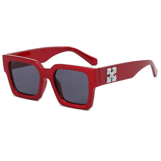 Chunky Chic Square Tinted Sunglasses | Red