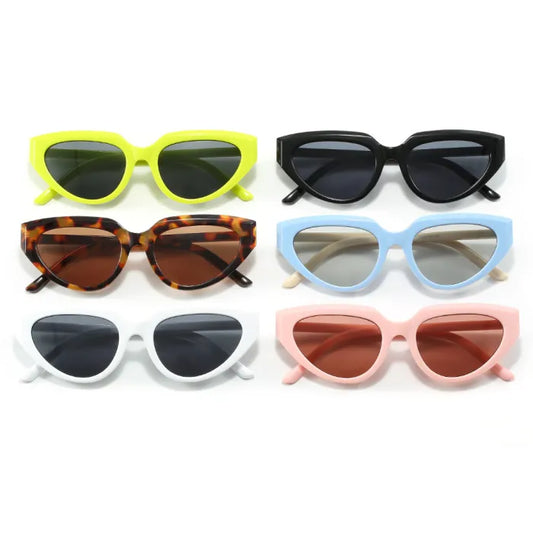 Retro Cat Eye Candy - Colored Women Small Triangle  Wholesale Sunglasses