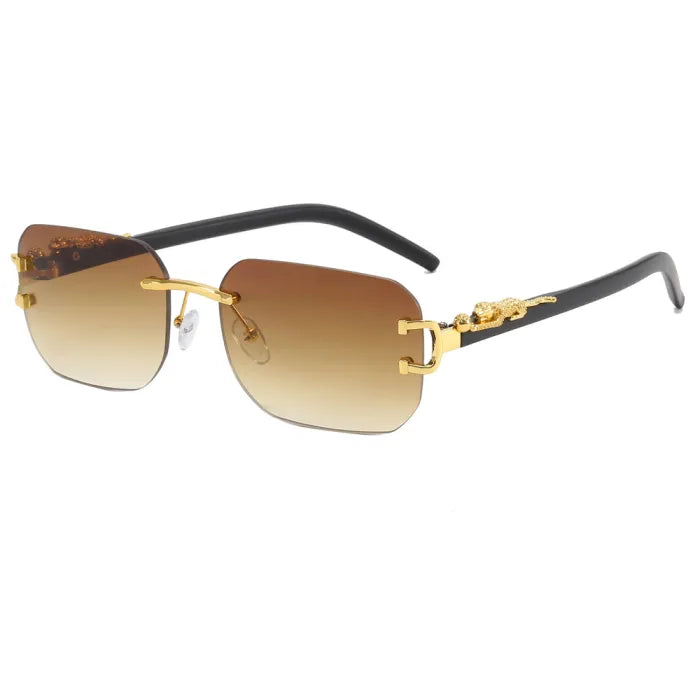 Panther Tinted Rimless Sunglasses | Brown
