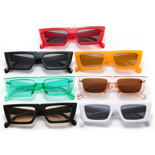 Fashion Flat Top Plastic Rectangle Wholesale Sunglasses