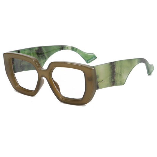 Chunky Solid Blue Light Blocking Eyeglasses | Marble