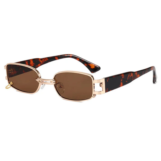 Metal Frame Rectangle UV400 Sunglasses | Print