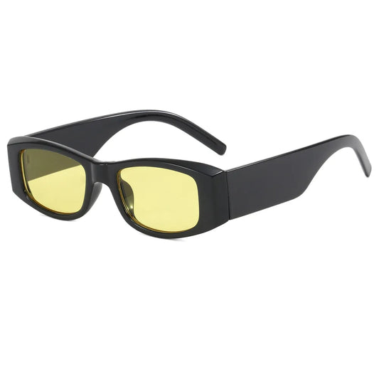 Retro Small Rectangle Sunglasses | Yellow Lens