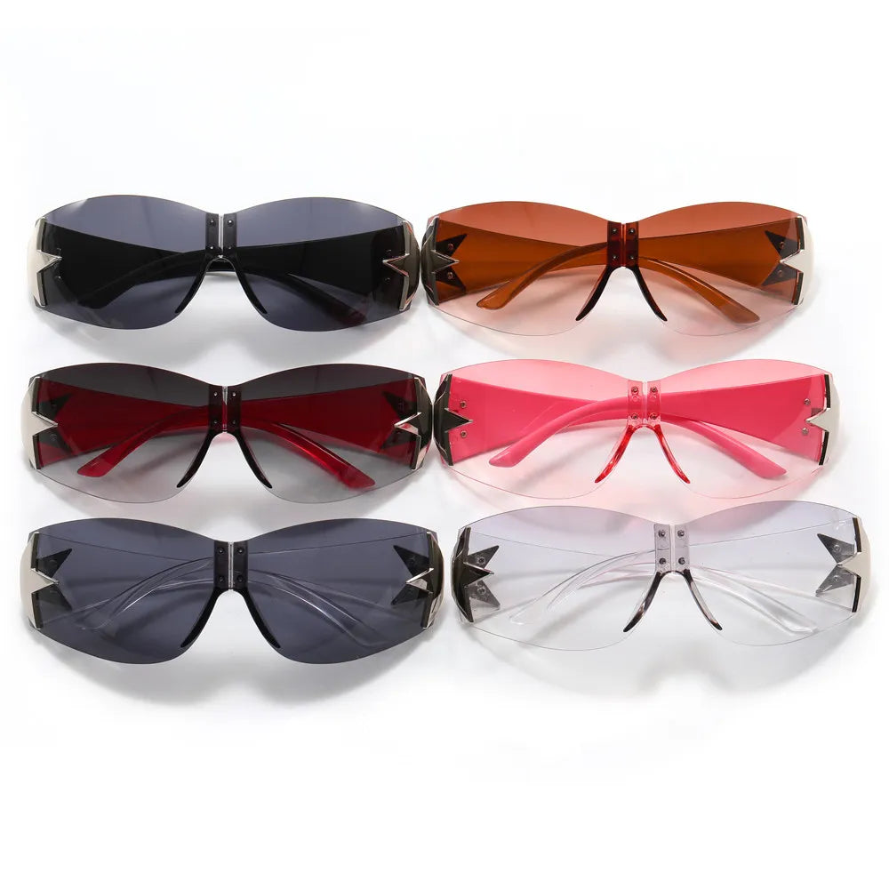 Rimless Shield Y2K Star Wholesale Sunglasses