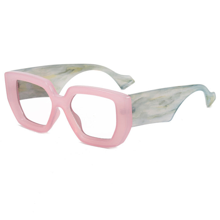 Chunky Solid Blue Light Blocking Eyeglasses | Marble