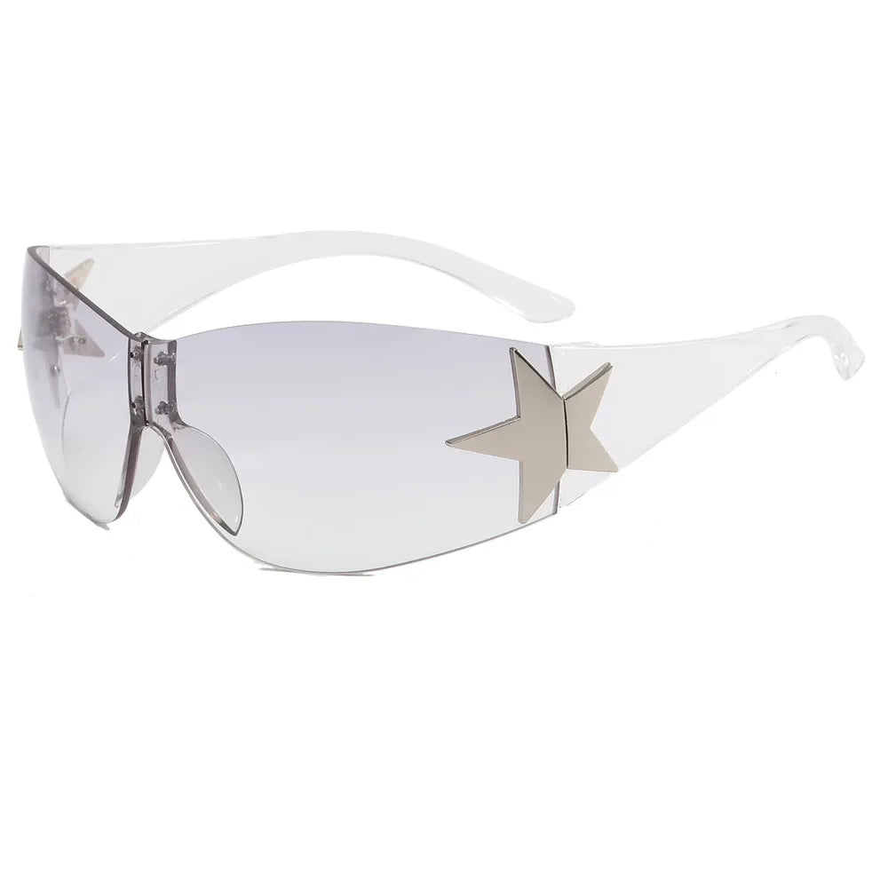 Rimless Shield Y2K Star Wholesale Sunglasses