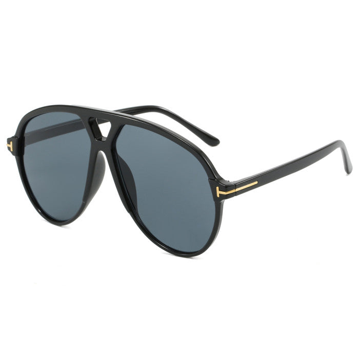 Retro Oversized Double Bridges Gradient Flat Top Wholesale Sunglasses