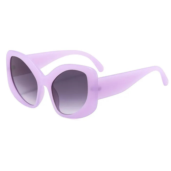 Y2K Oversized Oval Cat Eye Sunglasses | Purple