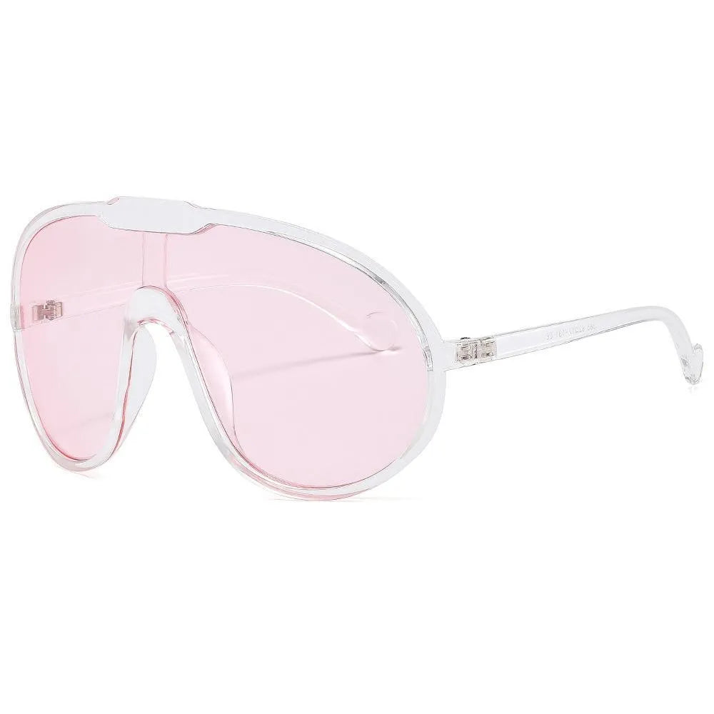 Oversized Shield Round Bottom Sunglasses | Pink