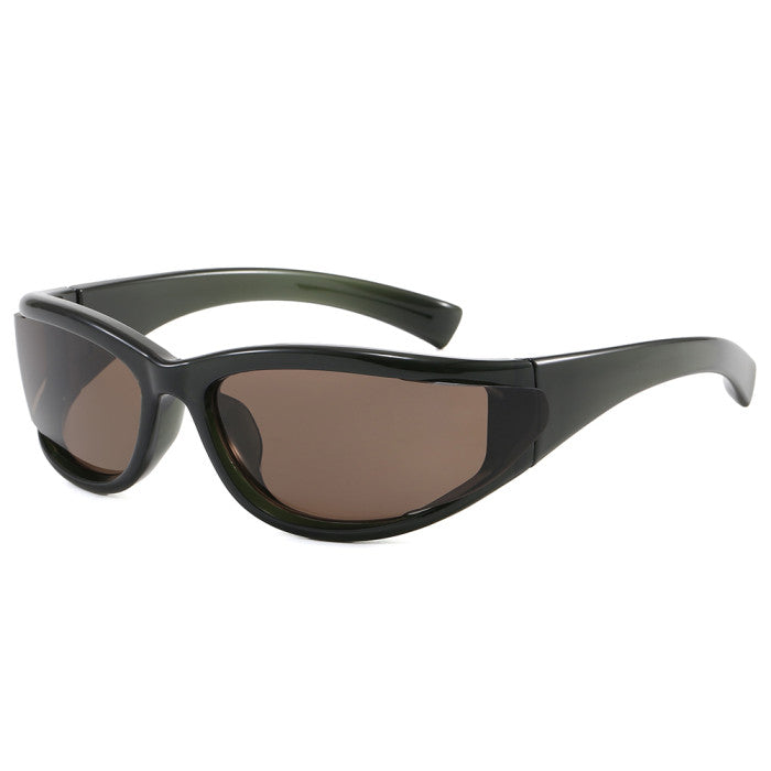 Sporty Wrap Around Oval UV400 Sunglasses