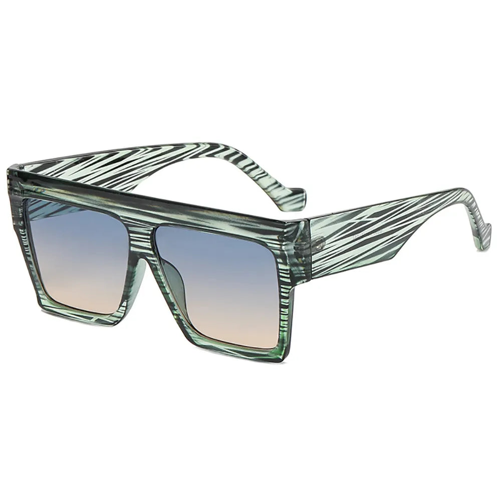 Flat Top Square UV400 Color Gradient Sunglasses | Print 1