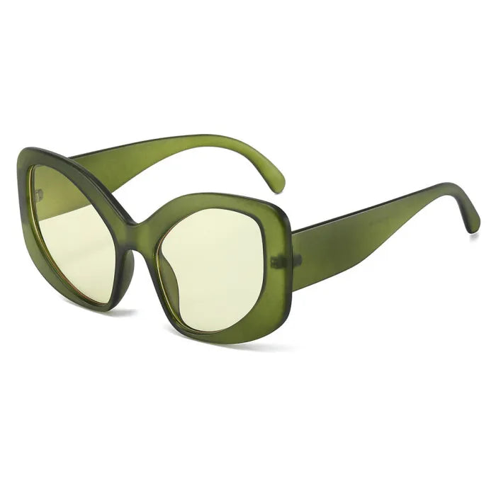 Y2K Oversized Oval Cat Eye Sunglasses | Green