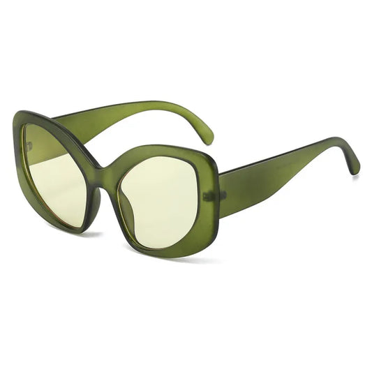 Y2K Oversized Oval Cat Eye Sunglasses | Green