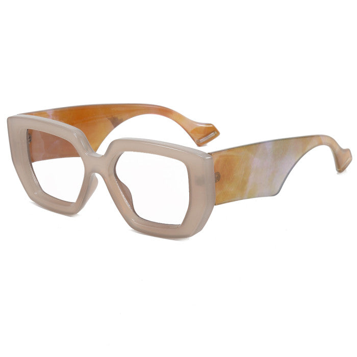 Chunky Solid Blue Light Blocking Eyeglasses | Marble