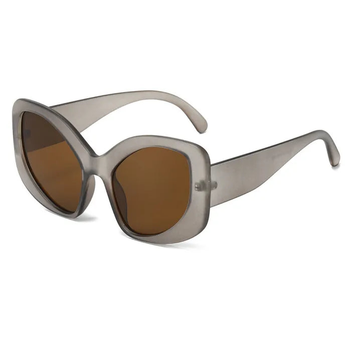 Y2K Oversized Oval Cat Eye Sunglasses | Brown