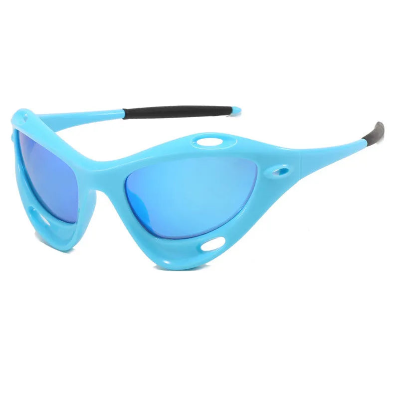 Futuristic Y2K Sporty Fashion Sunglasses | Blue