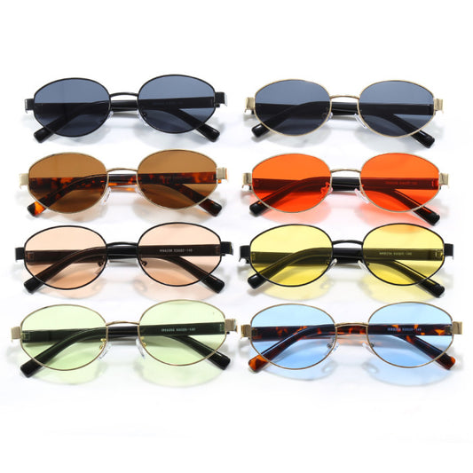 Unisex Oval Luxury Metal Frame Wholesale Sunglasses