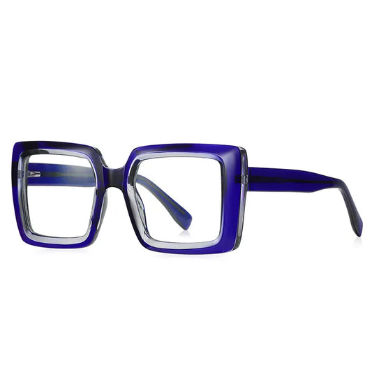 Bold Oversized Square Blue Light Blocking Glasses| Bue