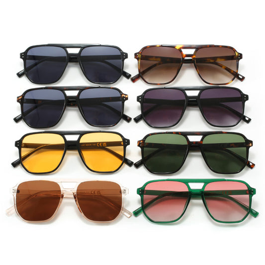 Retro Double Pilot Square Wholesale Sunglasses