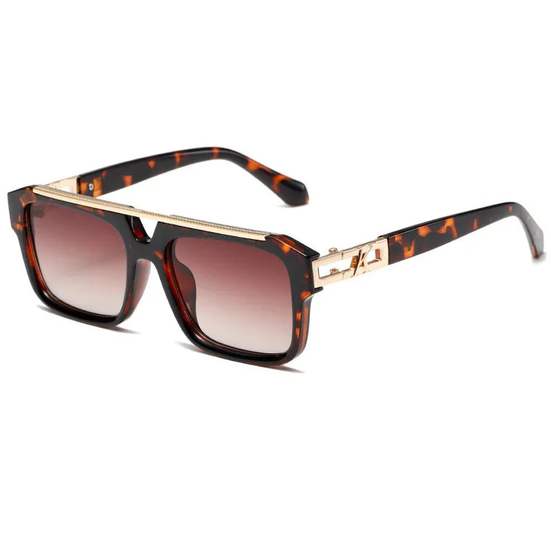 Oversized Luxury Flat Top Double Bridge Square Wholesale Sunglasses