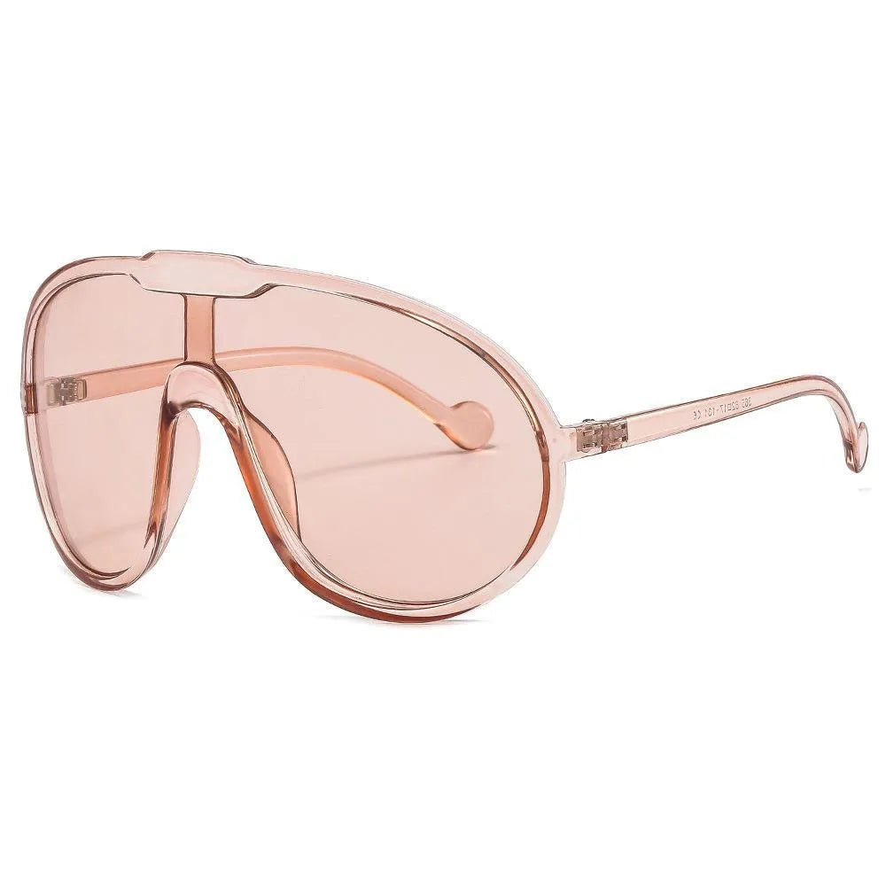 Oversized Shield Round Bottom Sunglasses | Peach
