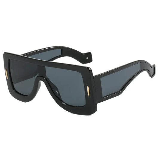 Oversized Flat Top Square Shades Sunglasses | Black