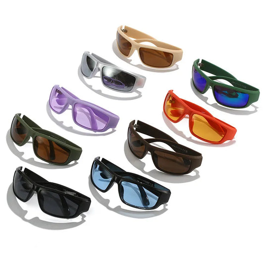 Wrap Around Flat Top Sqauare Sporty Wholesale Sunglasses