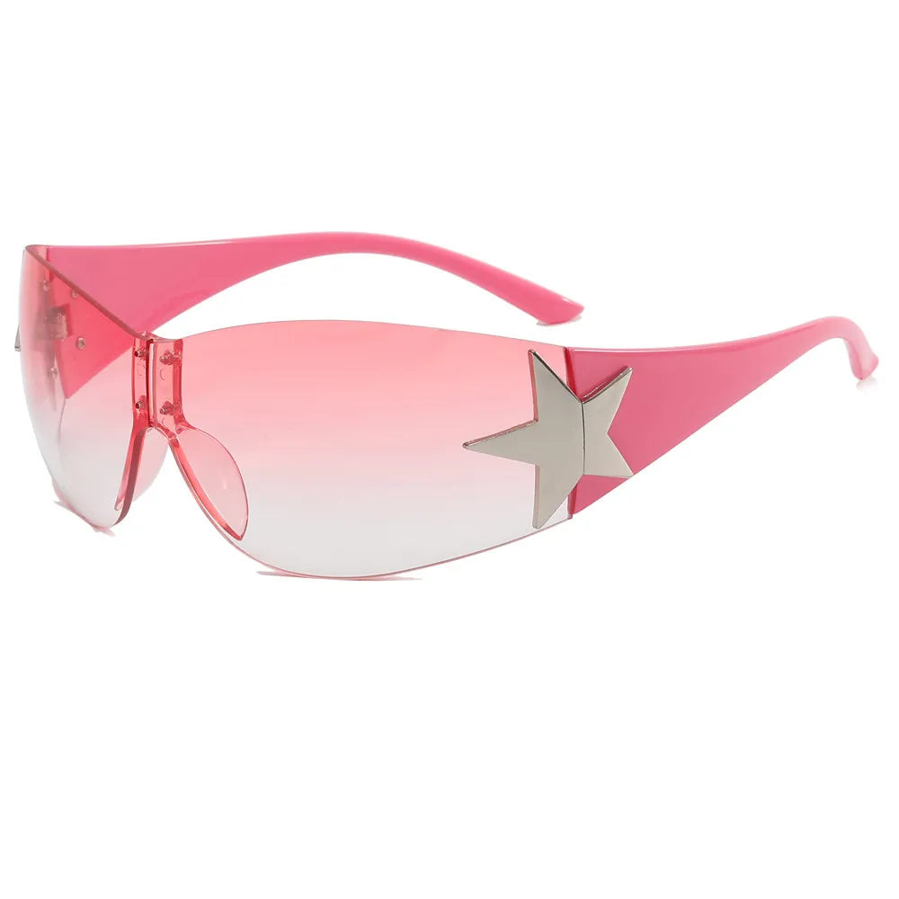 Rimless Shield Y2K Star Wholesale Sunglasses