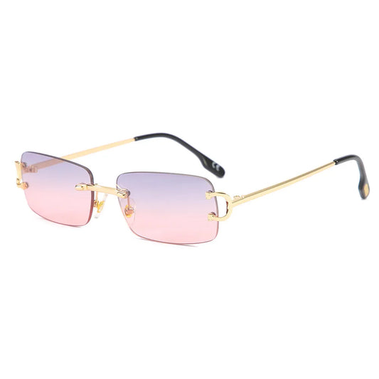 Rectangle Rimless Double C Sunglasses | Ombre