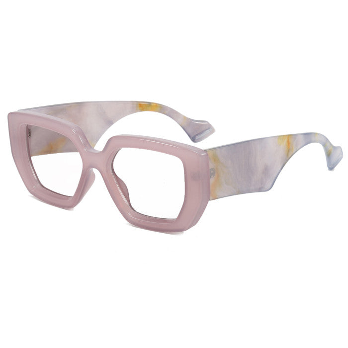 Chunky Solid Blue Light Blocking Eyeglasses | Marble