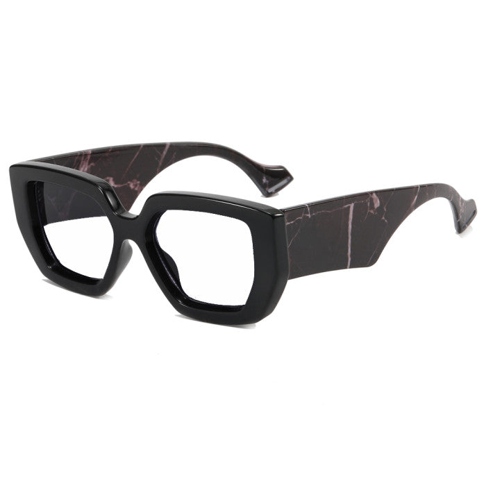 Chunky Solid Blue Light Blocking Eyeglasses | Marble