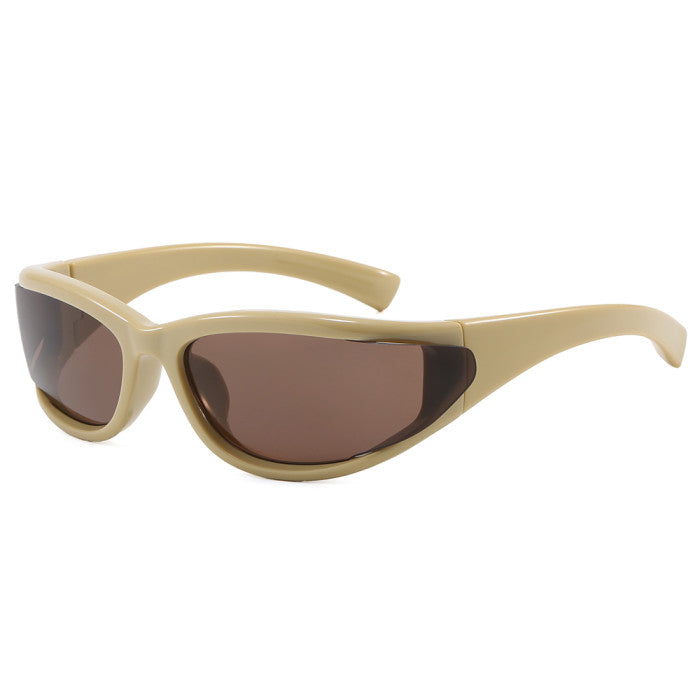 Sporty Wrap Around Oval UV400 Sunglasses