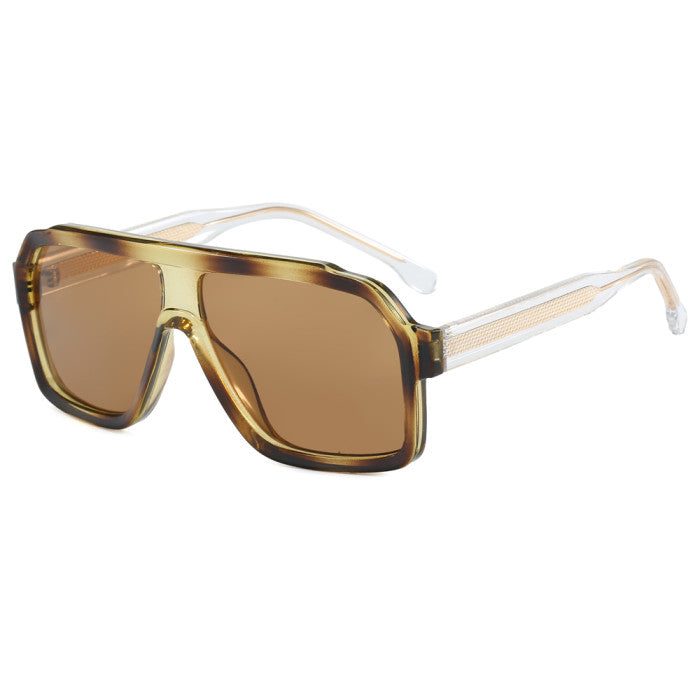 Retro Classic Oversized Square Pilot Flat Top UV400 Outdoor Vacation Wholesale Sunglasses