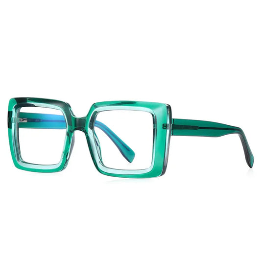 Women Oversized Square Blue Light Blocking Glasses | Green