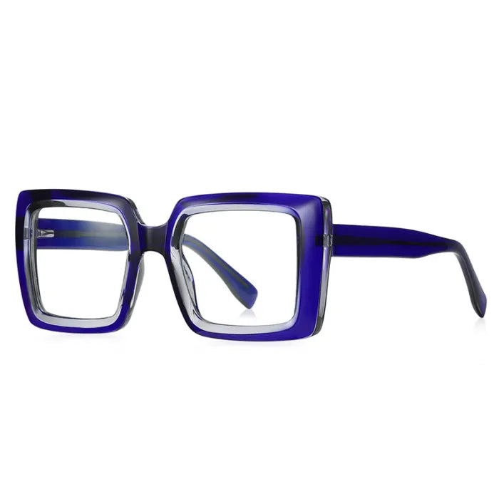 Women Oversized Square Blue Light Blocking Glasses | Blue