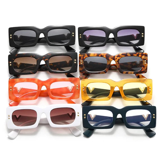 Small Rectangle Arm V Cut Wholesale Sunglasses