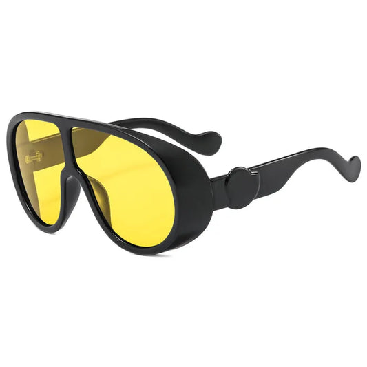 Unisex Fashion Forward Sunglasses | Black / Yellow