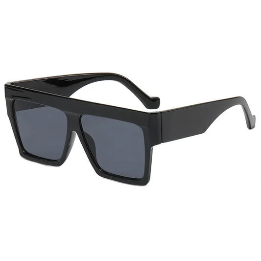 Flat Top Square UV400 Color Gradient Sunglasses | Black