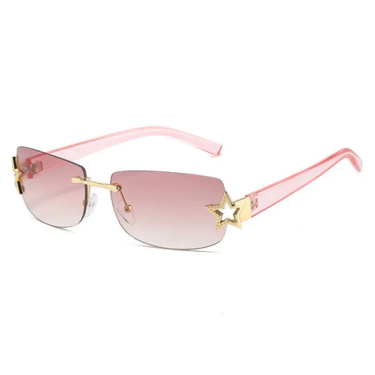 Star Status Y2K Rimeless Sunglasses | Pink