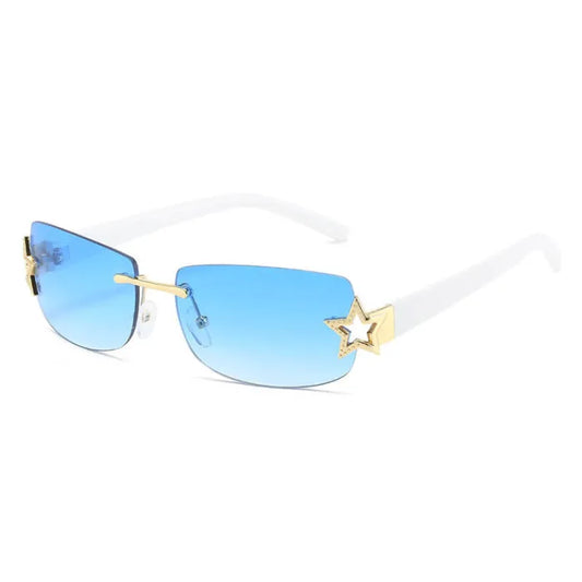 Star Status Y2K Rimeless Sunglasses | Blue