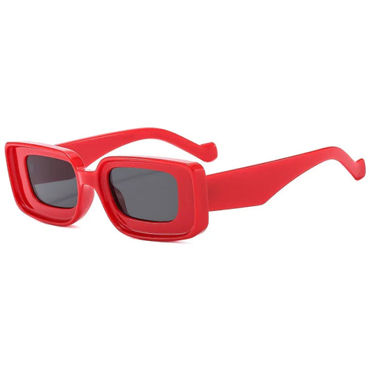 Retro Y2K Rectangle UV400 Sunglasses | Red