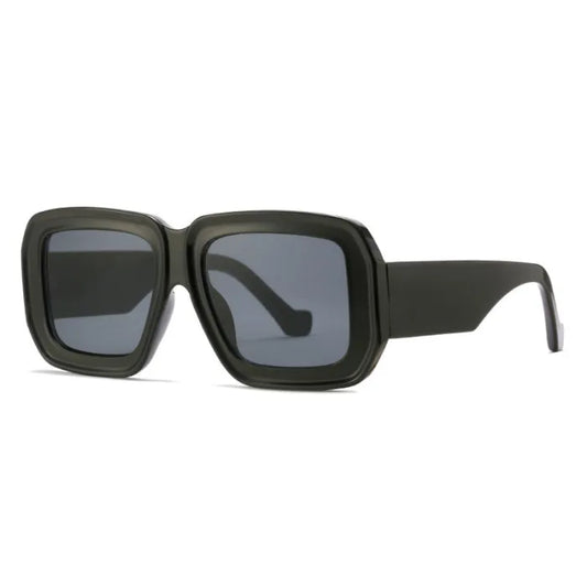 Y2K Oversized Square Thick Flat Top Sunglasses | Black